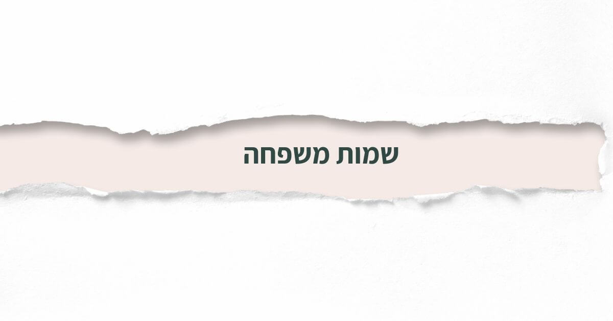 שמות משפחה